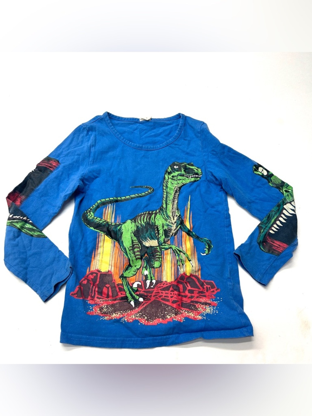 Hearthsong Blue Dinosaur Chomposaurus Velociraptor Shirt Glow In The Dark